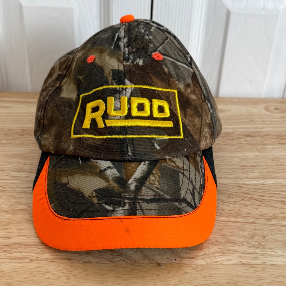 Rudd Camo Hat OS Brown Orange Camouflage Hunting Gorpcore Trucker Capโ